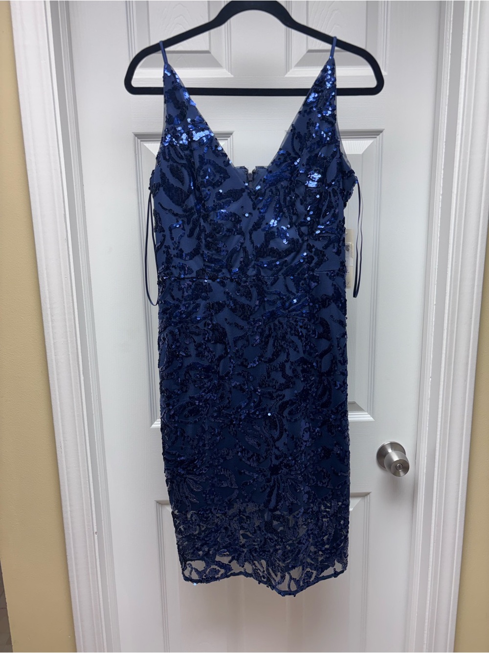 Eliza J Navy Blue Sequin Cocktail Dress NWT Size 12